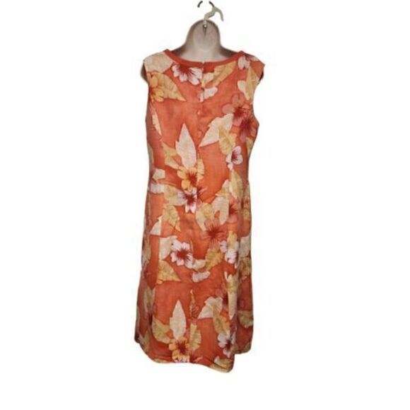 Cynthia Howie  Women's Multicolor Orange Floral Sheath Dress Size 10 - Picture 4 of 8